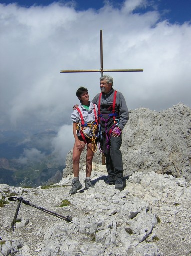 Anna e Mauro, sulla cima Val di Roda