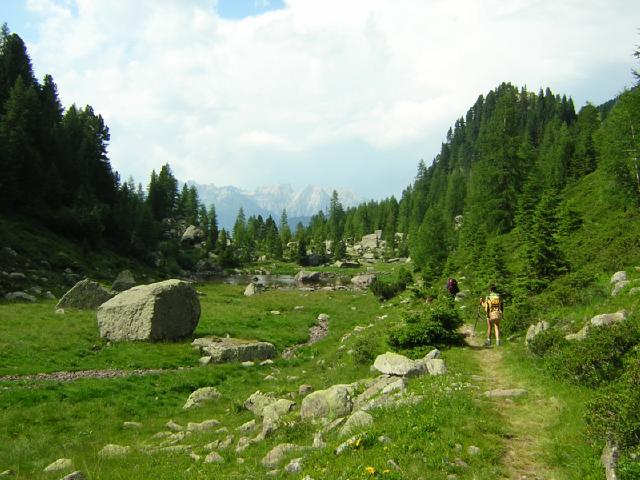 scendendo in Valmaggiore verso la malga