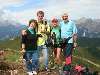 sulla cima del Sass d'Adam, Rossella  Daniele Anna e Mauro (sullo sfondo la Marmolada)