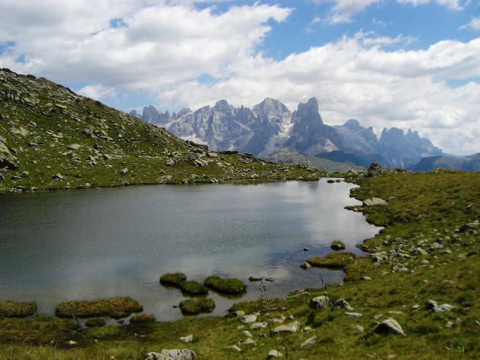 il terzo Laghetto di Lusia, le Pale di San Martino