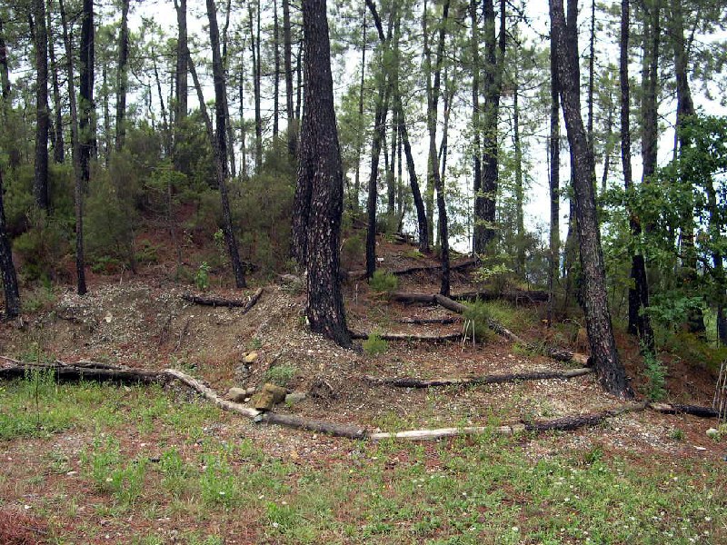 Piazzale N: Immagine su Pian di Cancello con a destra il Sentiero della Montagnola