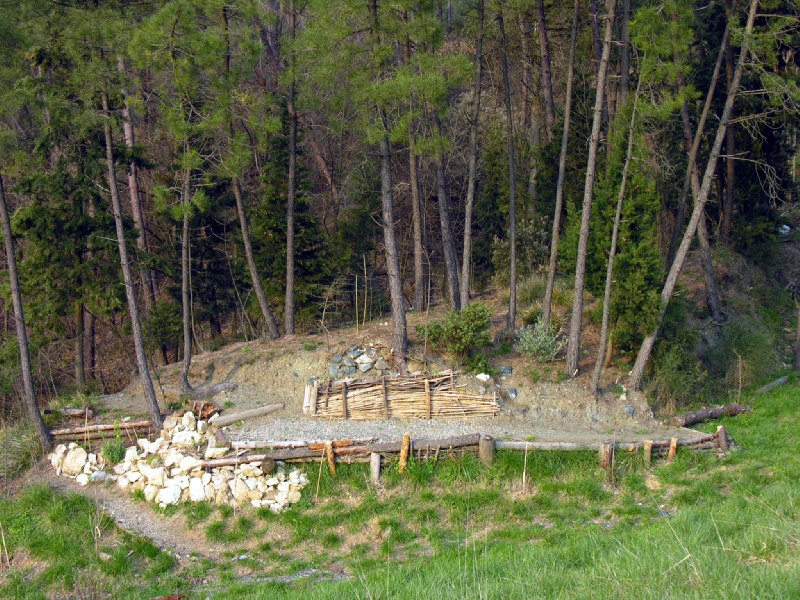 il sentiero che uscendo da Lago scuro verso il Prataccio attraversa l'area mediterranea dove allignano specie marine